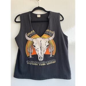 Distressed Sleeveless Tee